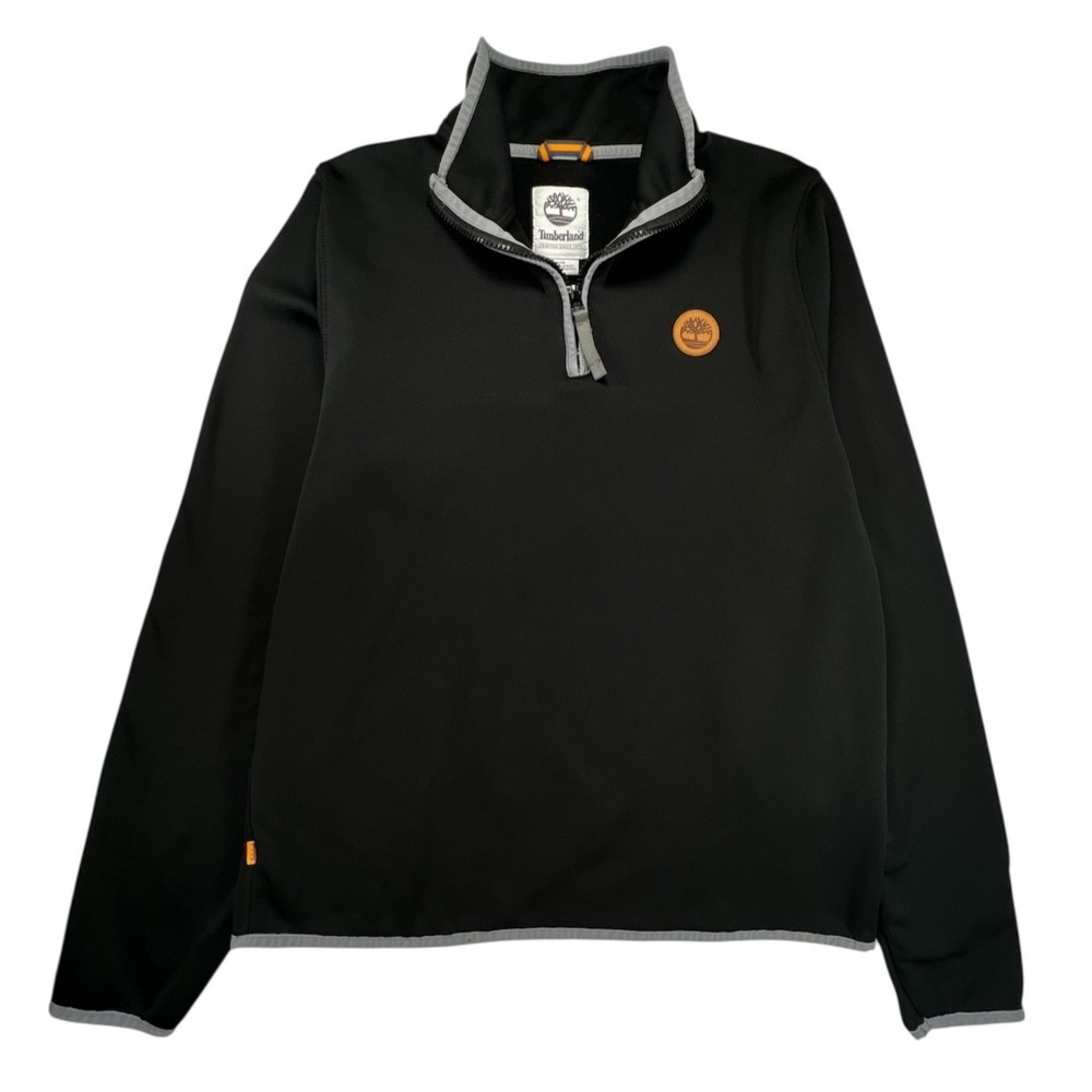 Timberland Sweater Quarter Zip Mens M Black Knit Pullover Warm Outdoor Hiking
